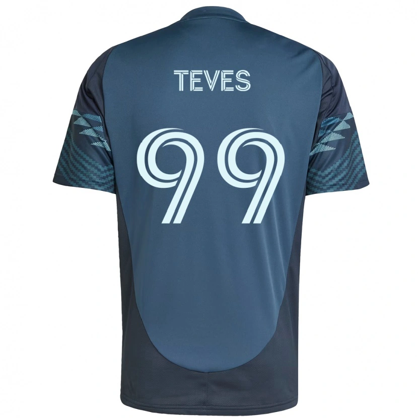 Danxen Bambino Maglia Dylan Teves #99 Azzurro Chiaro Kit Gara Away 2025/26 Maglietta
