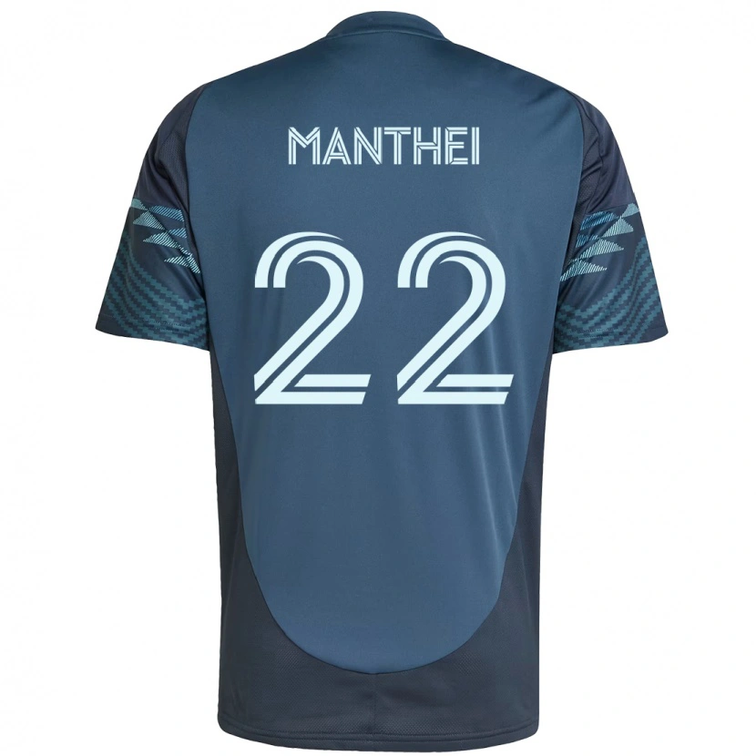 Danxen Bambino Maglia Leahi Manthei #22 Azzurro Chiaro Kit Gara Away 2025/26 Maglietta