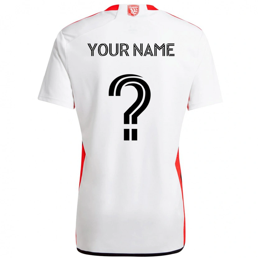 Danxen Bambino Maglia Il Tuo Nome #0 Bianco Rosso Kit Gara Away 2025/26 Maglietta