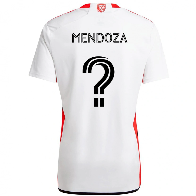 Danxen Bambino Maglia Francisco Mendoza #0 Bianco Rosso Kit Gara Away 2025/26 Maglietta