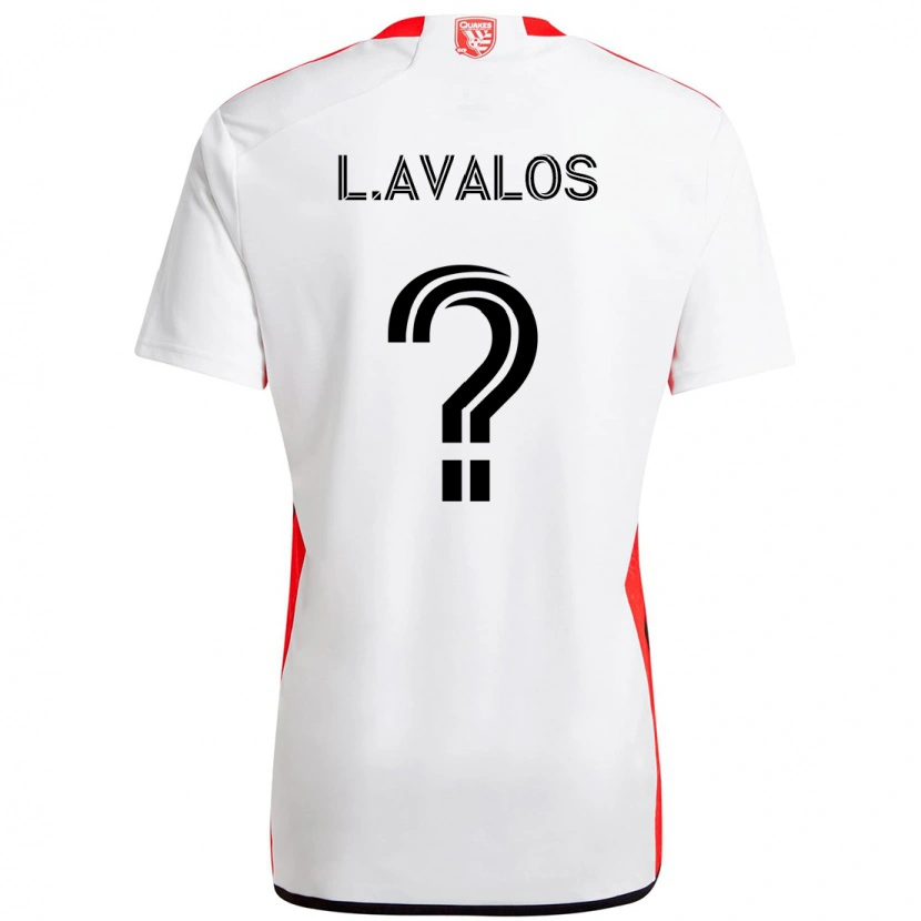Danxen Bambino Maglia Lorenzo Avalos #0 Bianco Rosso Kit Gara Away 2025/26 Maglietta
