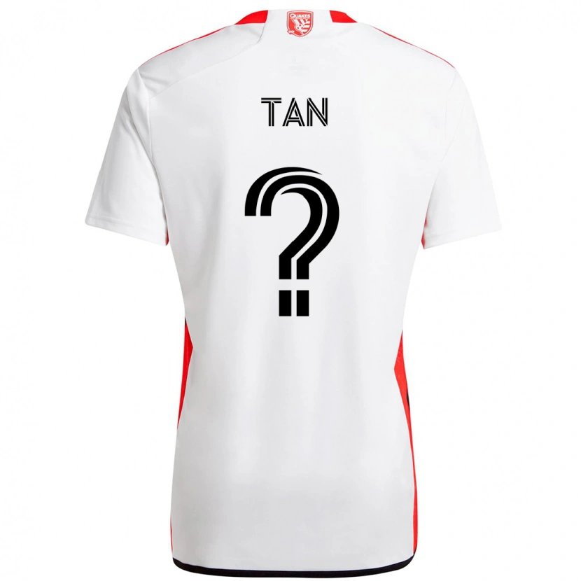 Danxen Bambino Maglia Oliver Tan #0 Bianco Rosso Kit Gara Away 2025/26 Maglietta