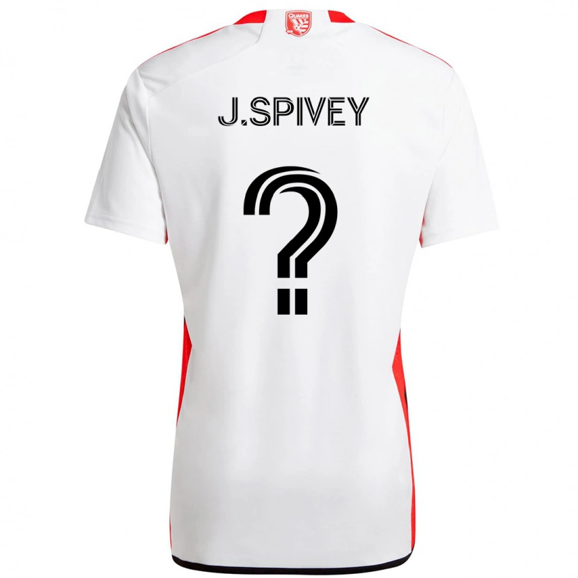 Danxen Bambino Maglia Jermaine Spivey #0 Bianco Rosso Kit Gara Away 2025/26 Maglietta