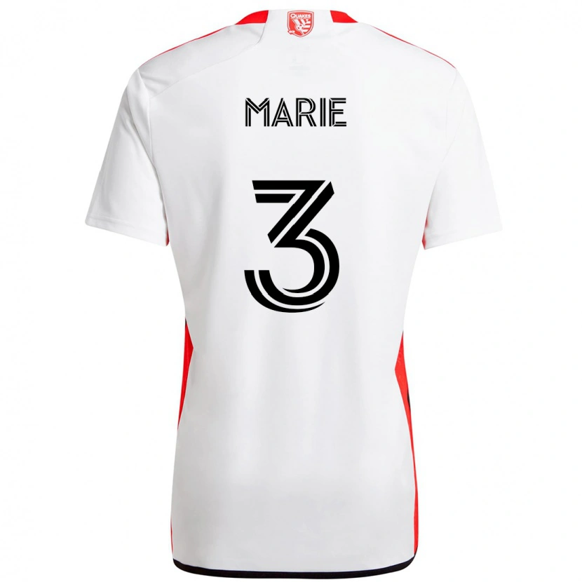 Danxen Bambino Maglia Paul Marie #3 Bianco Rosso Kit Gara Away 2025/26 Maglietta