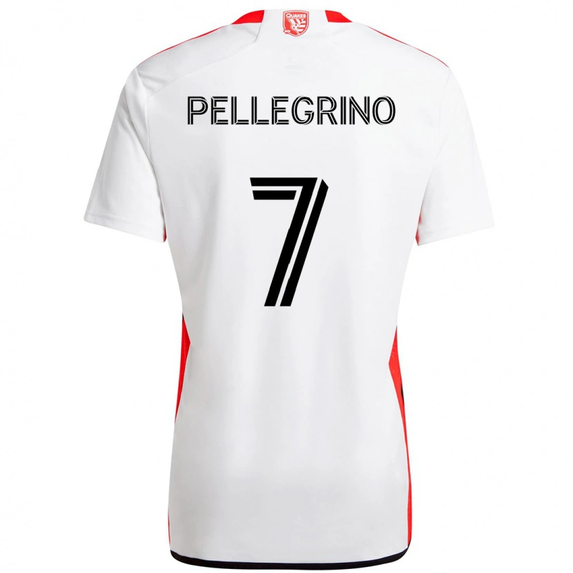 Danxen Bambino Maglia Amahl Pellegrino #7 Bianco Rosso Kit Gara Away 2025/26 Maglietta