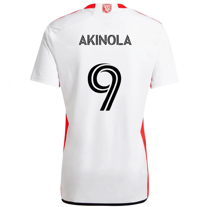 Danxen Bambino Maglia Ayo Akinola #9 Bianco Rosso Kit Gara Away 2025/26 Maglietta