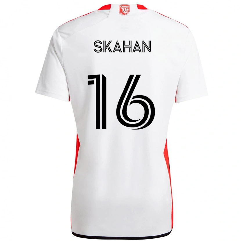 Danxen Bambino Maglia Jack Skahan #16 Bianco Rosso Kit Gara Away 2025/26 Maglietta