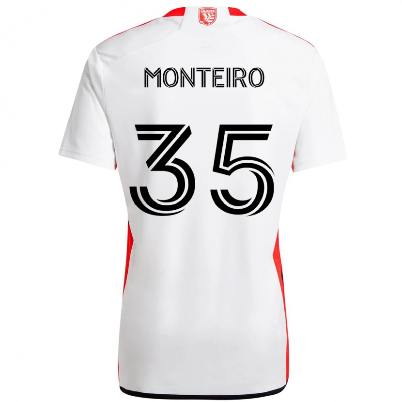 Danxen Bambino Maglia Jamiro Monteiro #35 Bianco Rosso Kit Gara Away 2025/26 Maglietta
