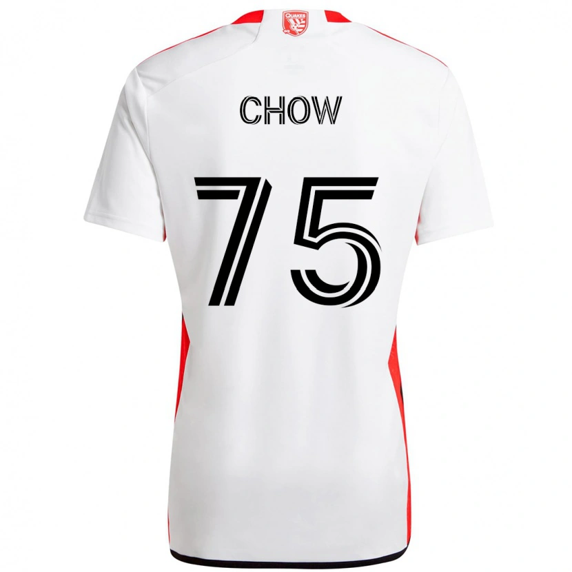 Danxen Bambino Maglia Alex Chow #75 Bianco Rosso Kit Gara Away 2025/26 Maglietta