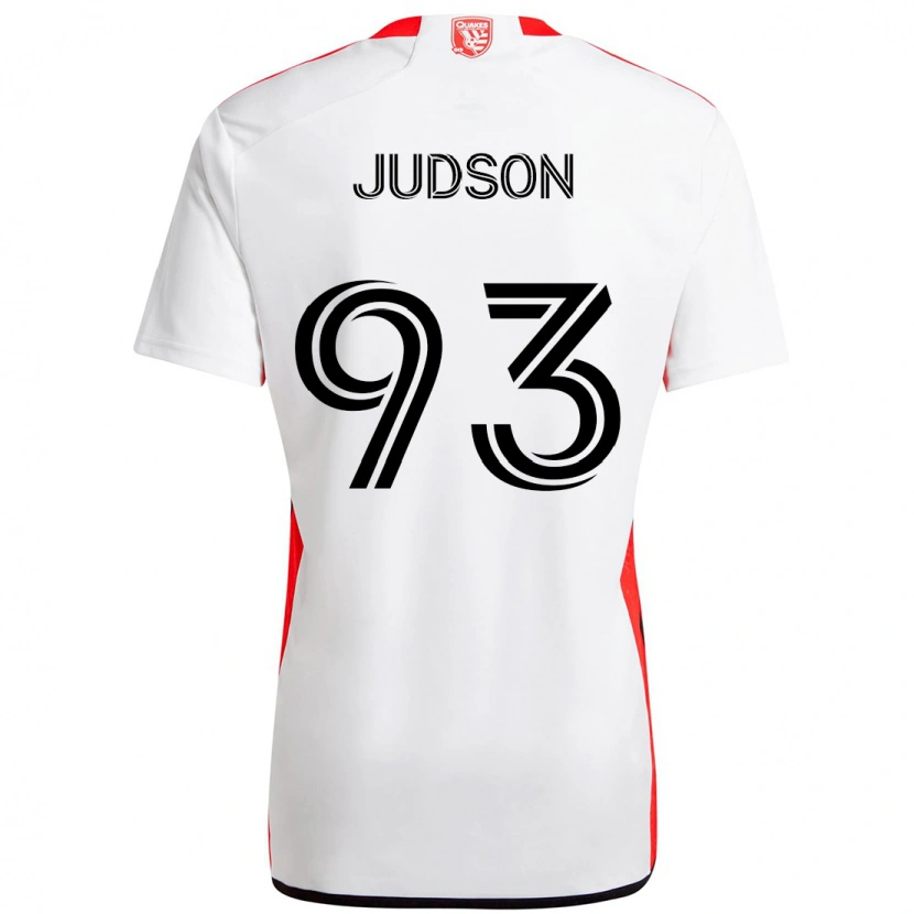 Danxen Bambino Maglia Judson #93 Bianco Rosso Kit Gara Away 2025/26 Maglietta
