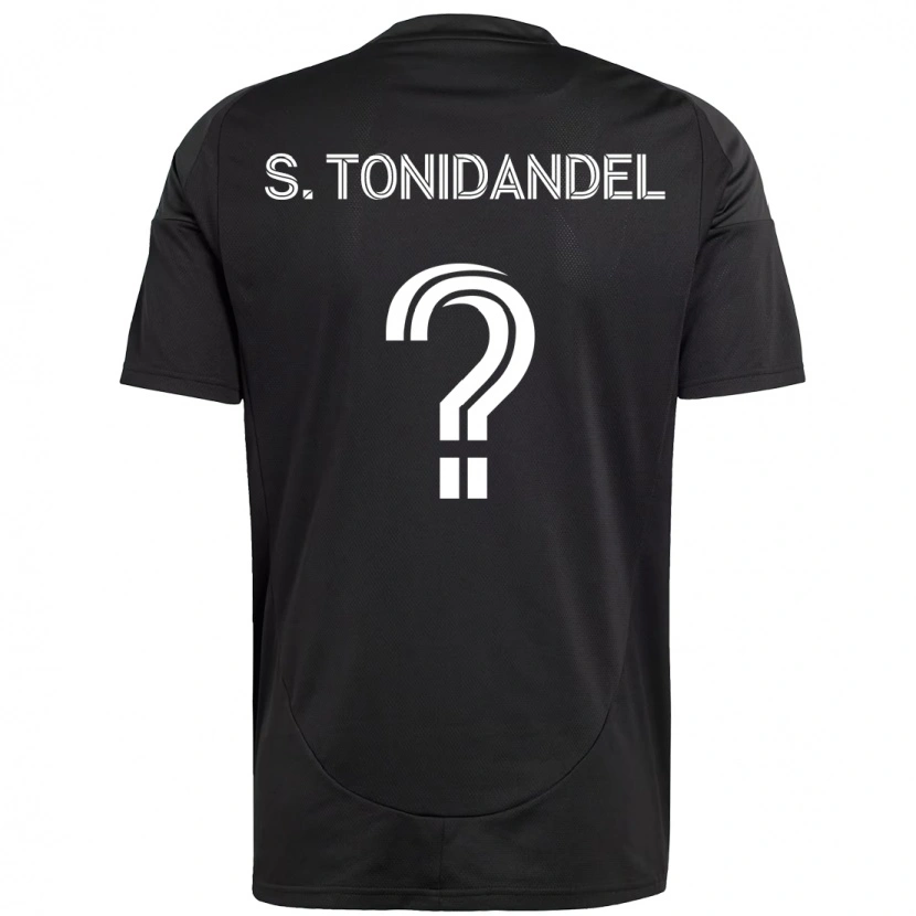 Danxen Bambino Maglia Simon Tonidandel #0 Nero Bianco Kit Gara Away 2025/26 Maglietta