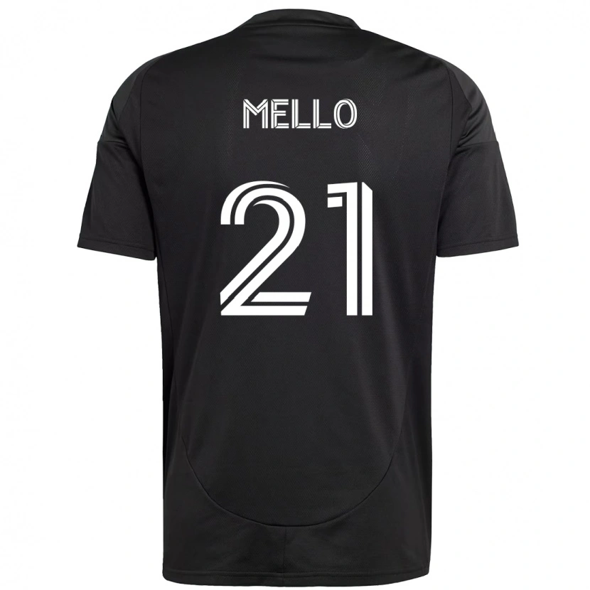 Danxen Bambino Maglia Vinicius Mello #21 Nero Bianco Kit Gara Away 2025/26 Maglietta