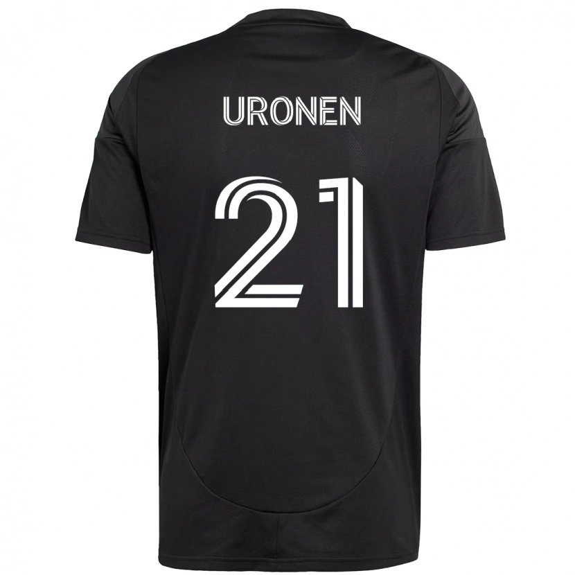 Danxen Bambino Maglia Jere Uronen #21 Nero Bianco Kit Gara Away 2025/26 Maglietta