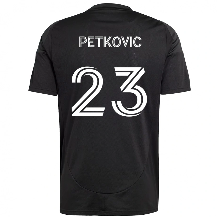 Danxen Bambino Maglia Nikola Petkovic #23 Nero Bianco Kit Gara Away 2025/26 Maglietta