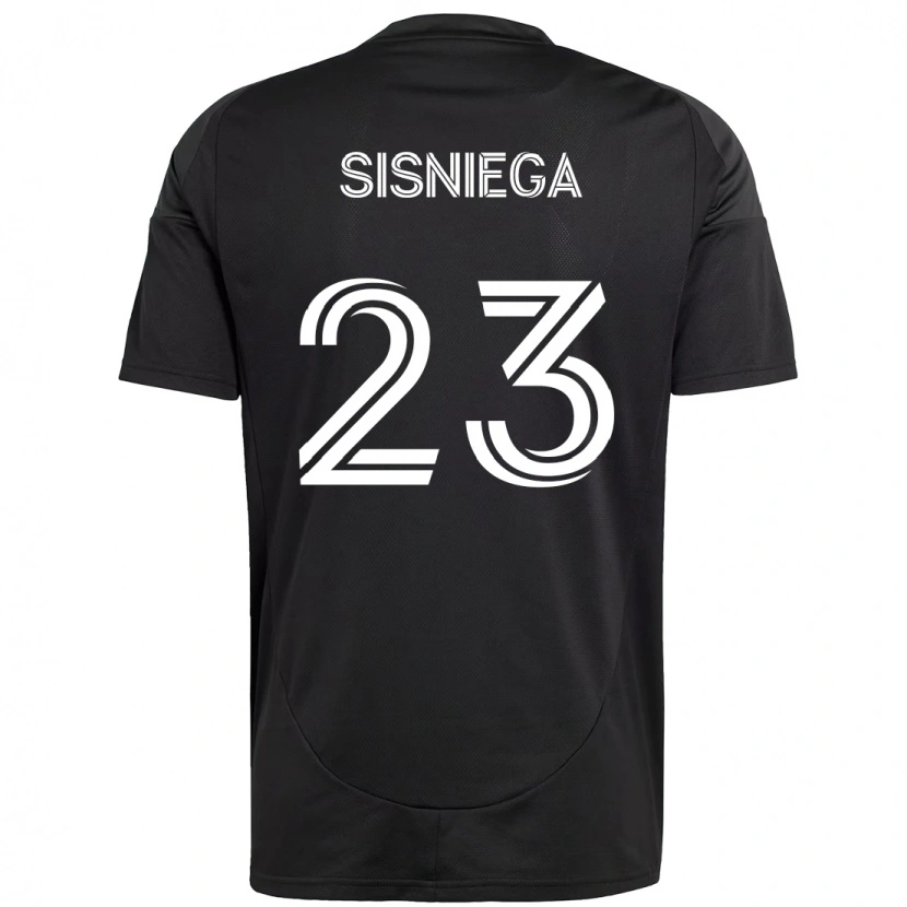 Danxen Bambino Maglia Pablo Sisniega #23 Nero Bianco Kit Gara Away 2025/26 Maglietta