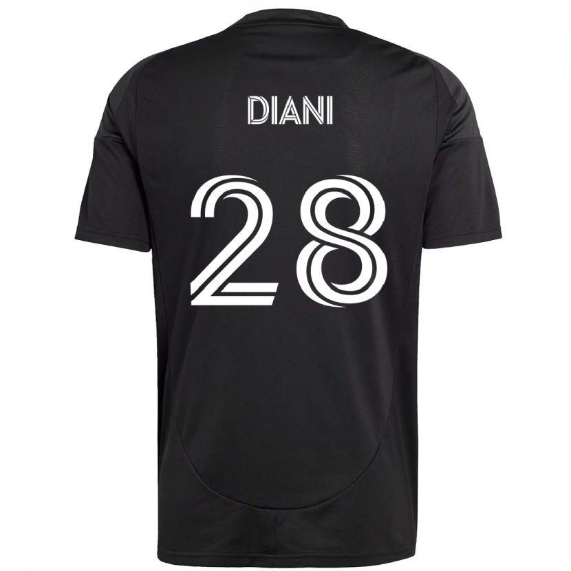 Danxen Bambino Maglia Djibril Diani #28 Nero Bianco Kit Gara Away 2025/26 Maglietta