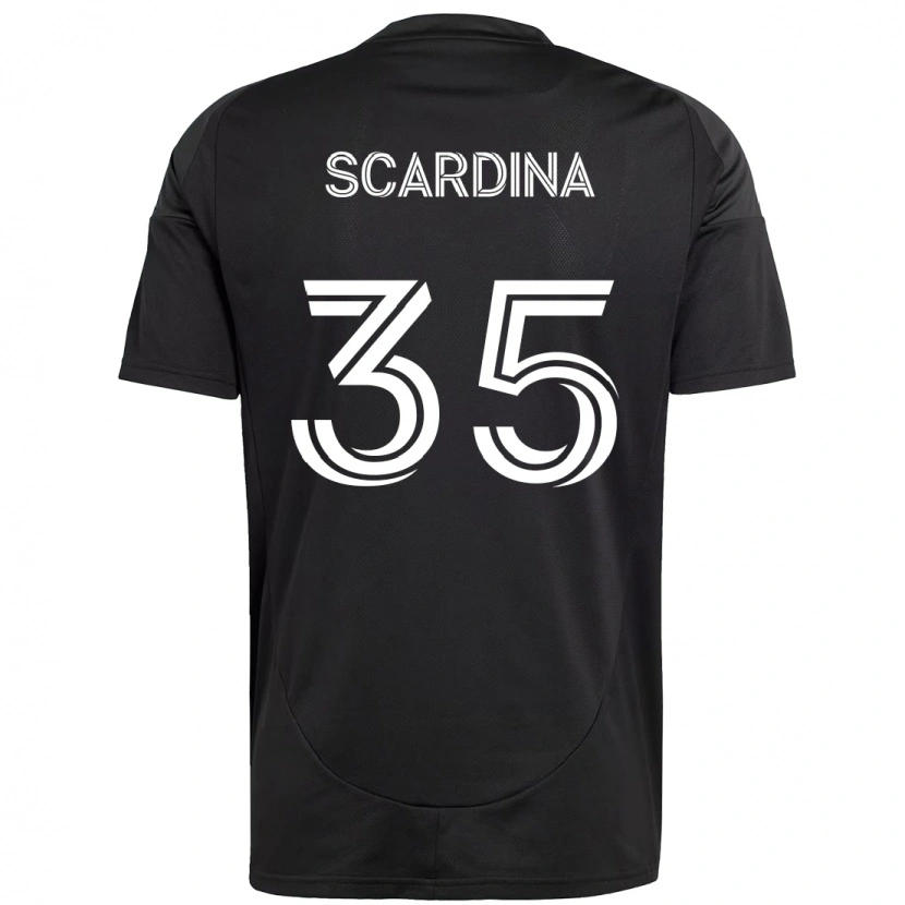 Danxen Bambino Maglia Nick Scardina #35 Nero Bianco Kit Gara Away 2025/26 Maglietta