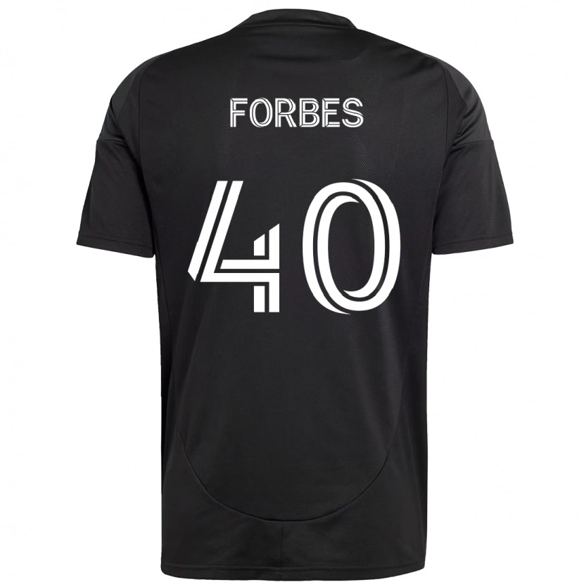 Danxen Bambino Maglia Jahlane Forbes #40 Nero Bianco Kit Gara Away 2025/26 Maglietta