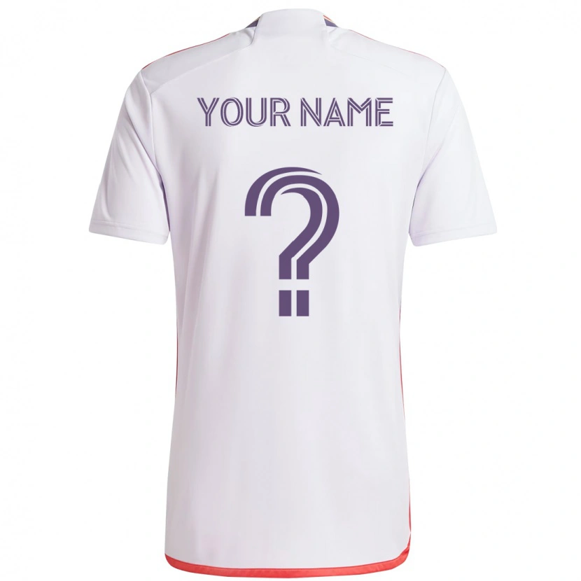 Danxen Bambino Maglia Il Tuo Nome #0 Bianco Viola Kit Gara Away 2025/26 Maglietta