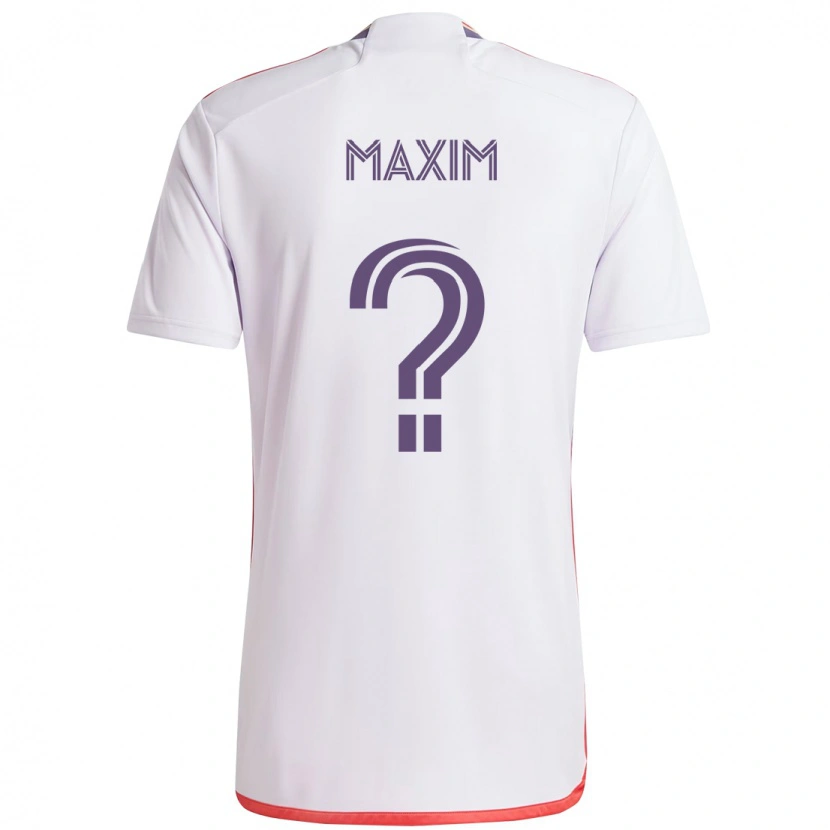 Danxen Bambino Maglia Luca Maxim #0 Bianco Viola Kit Gara Away 2025/26 Maglietta