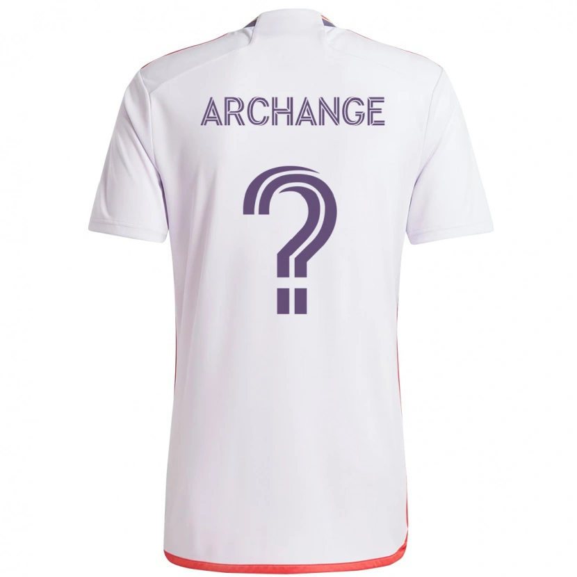 Danxen Bambino Maglia Clovis Archange #0 Bianco Viola Kit Gara Away 2025/26 Maglietta