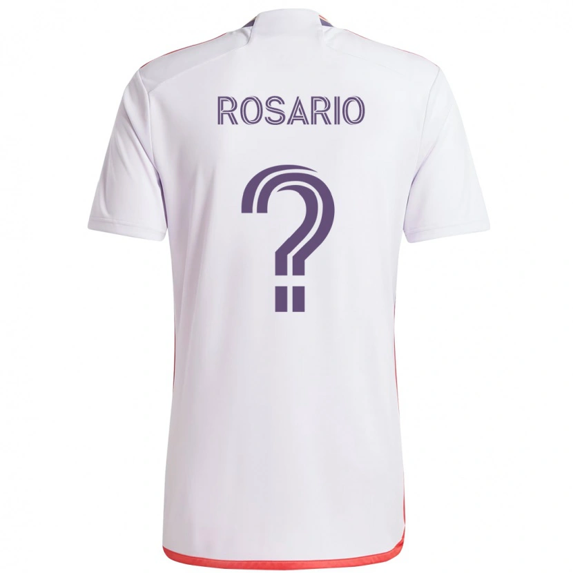 Danxen Bambino Maglia Gabriel Rosario #0 Bianco Viola Kit Gara Away 2025/26 Maglietta