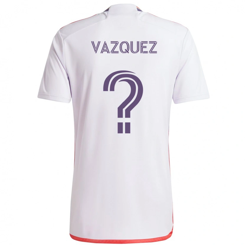Danxen Bambino Maglia Daniel Vazquez #0 Bianco Viola Kit Gara Away 2025/26 Maglietta