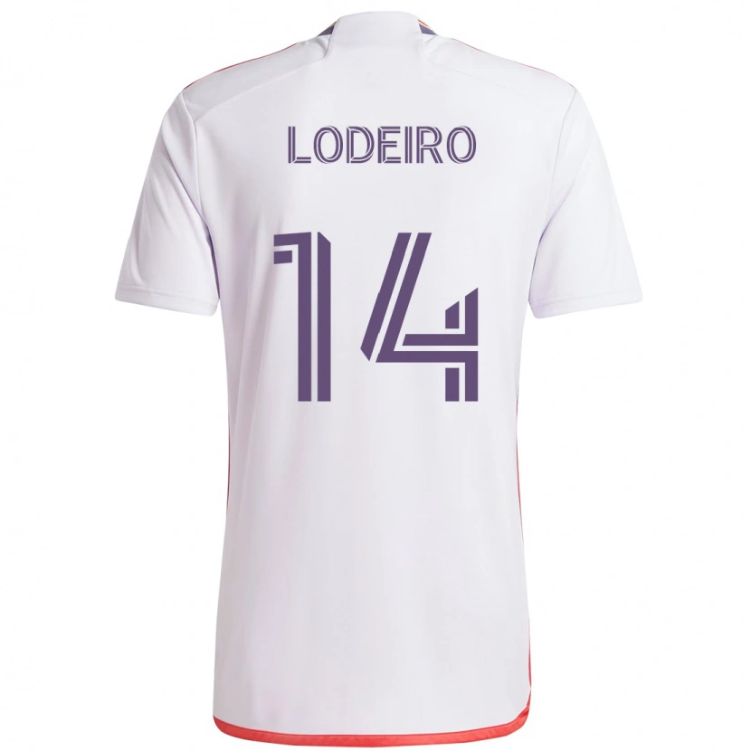 Danxen Bambino Maglia Nicolás Lodeiro #14 Bianco Viola Kit Gara Away 2025/26 Maglietta