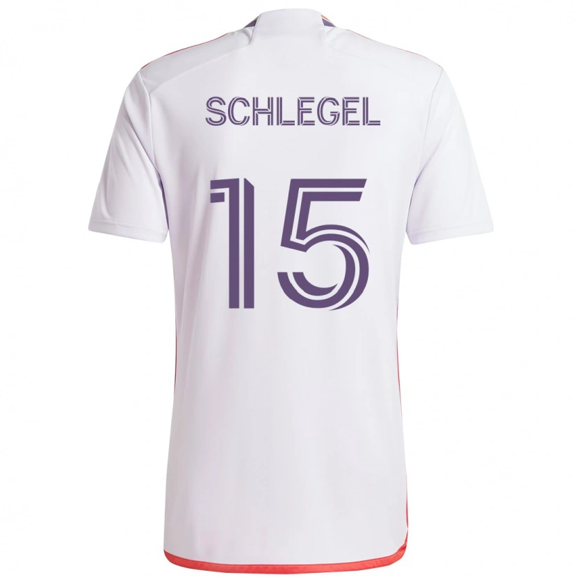 Danxen Bambino Maglia Rodrigo Schlegel #15 Bianco Viola Kit Gara Away 2025/26 Maglietta