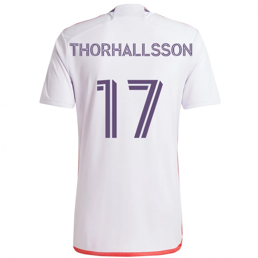 Danxen Bambino Maglia Dagur Dan Thórhallsson #17 Bianco Viola Kit Gara Away 2025/26 Maglietta