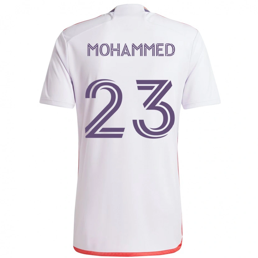 Danxen Bambino Maglia Shak Mohammed #23 Bianco Viola Kit Gara Away 2025/26 Maglietta