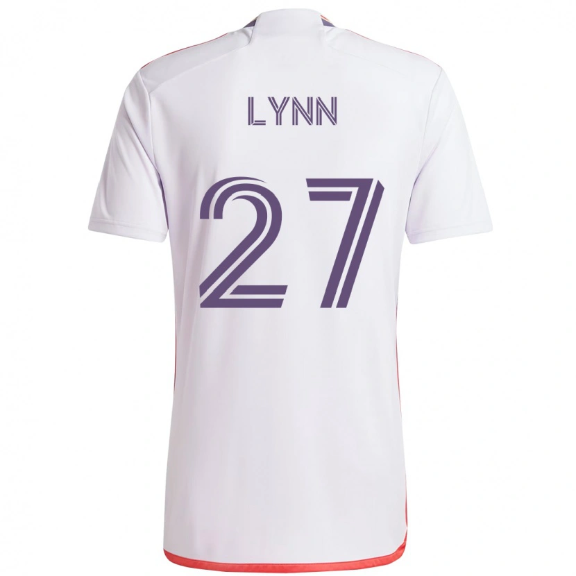 Danxen Bambino Maglia Jack Lynn #27 Bianco Viola Kit Gara Away 2025/26 Maglietta