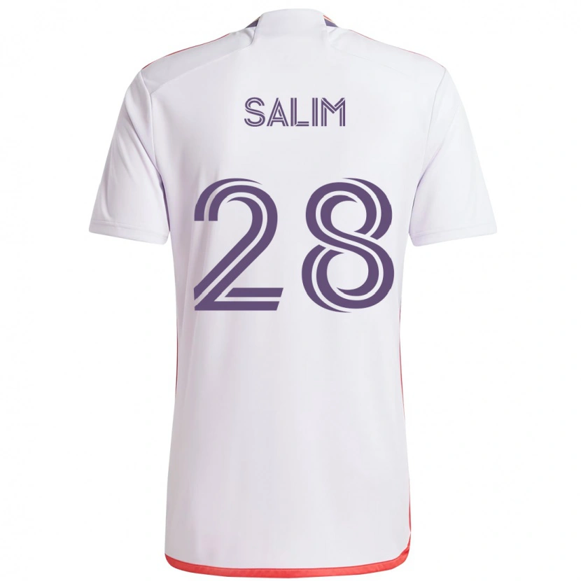 Danxen Bambino Maglia Abdi Salim #28 Bianco Viola Kit Gara Away 2025/26 Maglietta