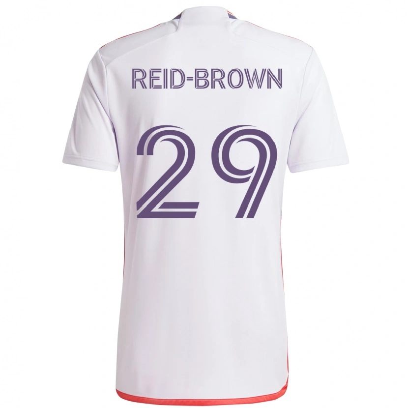 Danxen Bambino Maglia Tahir Reid-Brown #29 Bianco Viola Kit Gara Away 2025/26 Maglietta