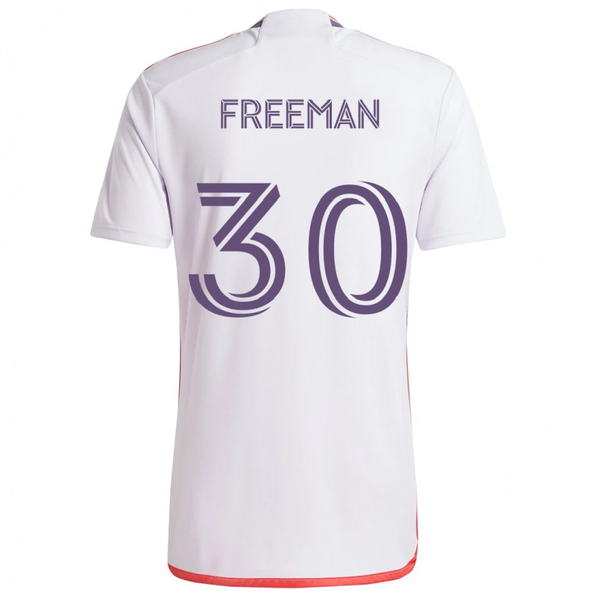Danxen Bambino Maglia Alex Freeman #30 Bianco Viola Kit Gara Away 2025/26 Maglietta