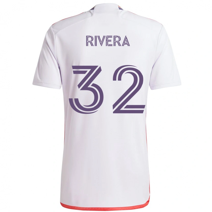 Danxen Bambino Maglia Wilfredo Rivera #32 Bianco Viola Kit Gara Away 2025/26 Maglietta