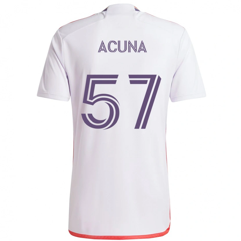 Danxen Bambino Maglia Cristofer Acuña #57 Bianco Viola Kit Gara Away 2025/26 Maglietta