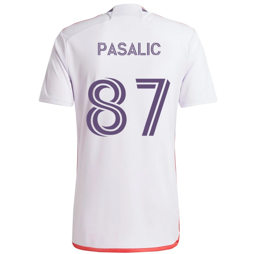 Danxen Bambino Maglia Marco Pasalic #87 Bianco Viola Kit Gara Away 2025/26 Maglietta