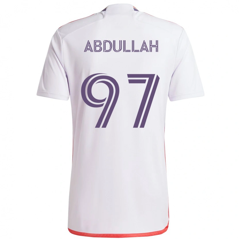 Danxen Bambino Maglia Majed Abdullah #97 Bianco Viola Kit Gara Away 2025/26 Maglietta