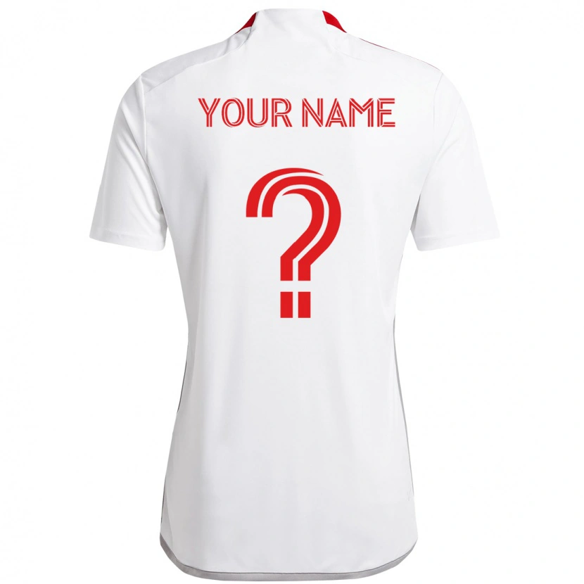 Danxen Bambino Maglia Il Tuo Nome #0 Bianco Rosso Kit Gara Away 2025/26 Maglietta