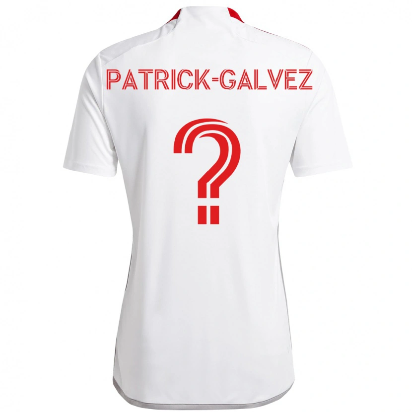 Danxen Bambino Maglia Pablo Patrick-Galvez #0 Bianco Rosso Kit Gara Away 2025/26 Maglietta