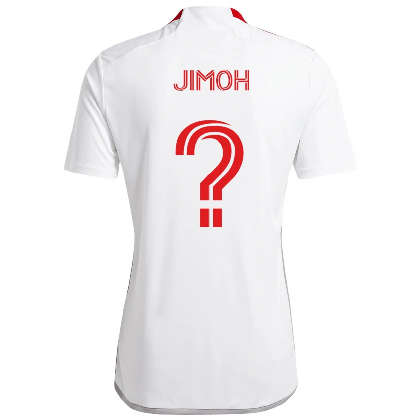 Danxen Bambino Maglia Shola Jimoh #0 Bianco Rosso Kit Gara Away 2025/26 Maglietta