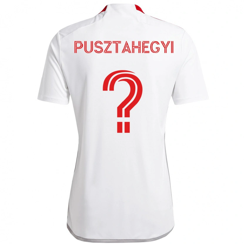 Danxen Bambino Maglia Tristan Pusztahegyi #0 Bianco Rosso Kit Gara Away 2025/26 Maglietta