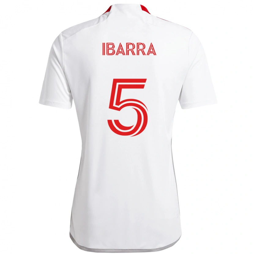 Danxen Bambino Maglia Franco Ibarra #5 Bianco Rosso Kit Gara Away 2025/26 Maglietta