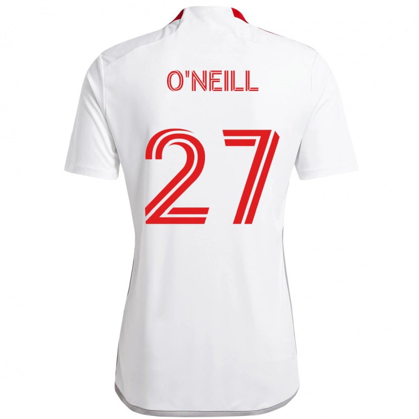 Danxen Bambino Maglia Shane O'neill #27 Bianco Rosso Kit Gara Away 2025/26 Maglietta