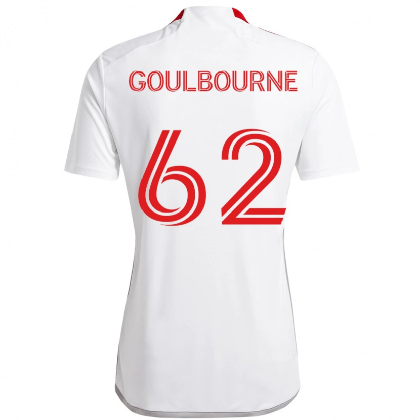 Danxen Bambino Maglia Rohan Goulbourne #62 Bianco Rosso Kit Gara Away 2025/26 Maglietta