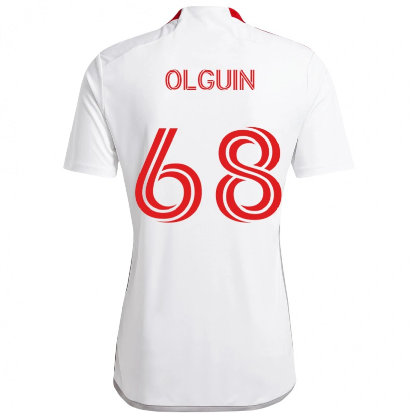 Danxen Bambino Maglia Lucas Olguin #68 Bianco Rosso Kit Gara Away 2025/26 Maglietta