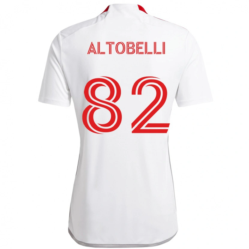 Danxen Bambino Maglia Julian Altobelli #82 Bianco Rosso Kit Gara Away 2025/26 Maglietta