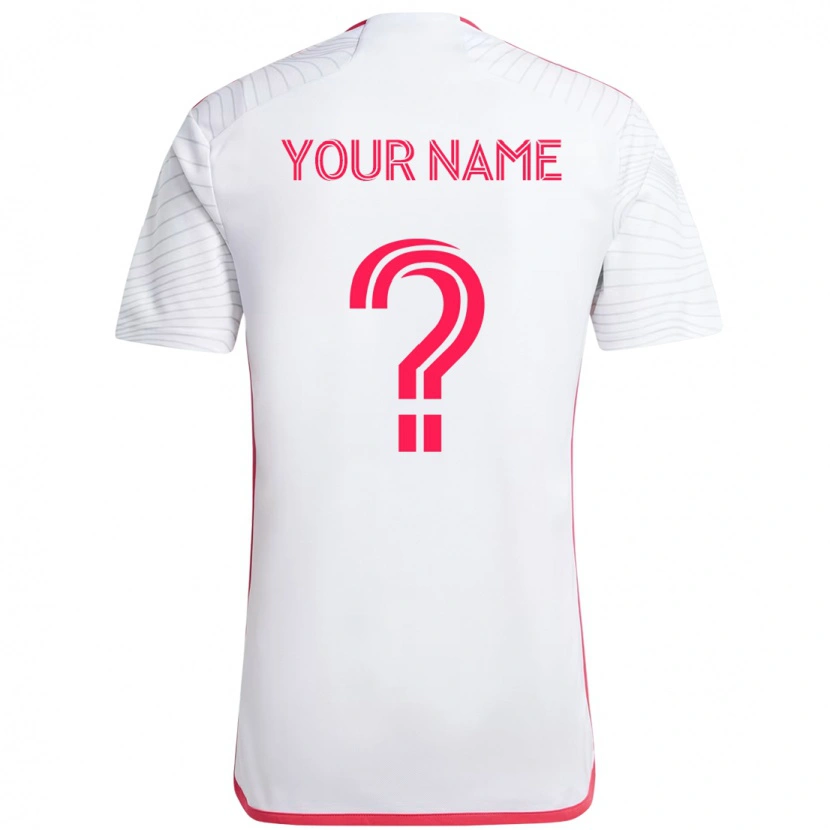 Danxen Bambino Maglia Il Tuo Nome #0 Bianco Magenta Kit Gara Away 2025/26 Maglietta