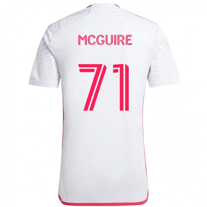 Danxen Bambino Maglia Nolan Mcguire #71 Bianco Magenta Kit Gara Away 2025/26 Maglietta